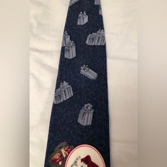 Saturday Evening Post Neck Tie 100% Silk Santa Christmas Kid on Santas Lap 1996 - Picture 5 of 16